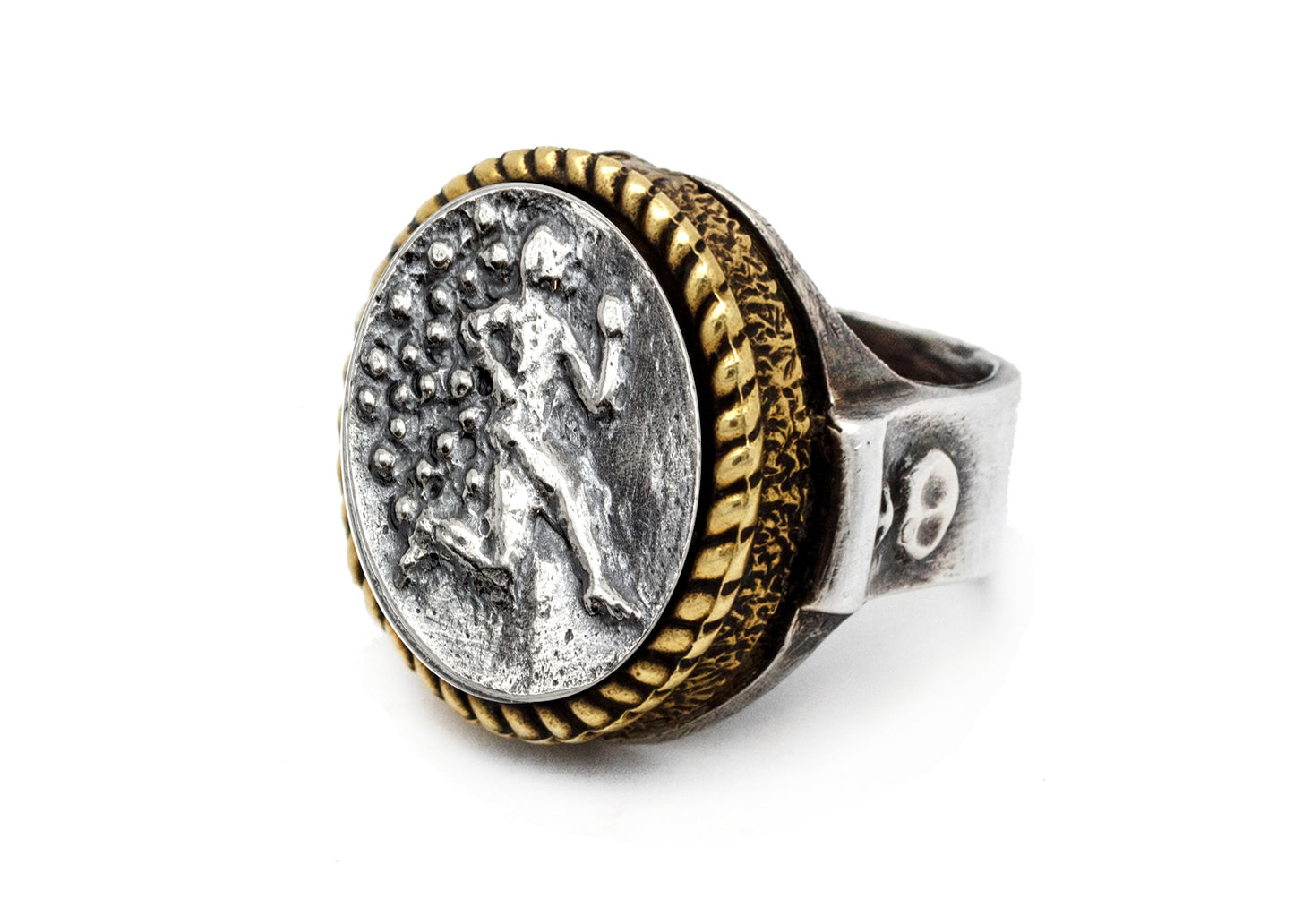 Coin ring with the Running Man coin medallion