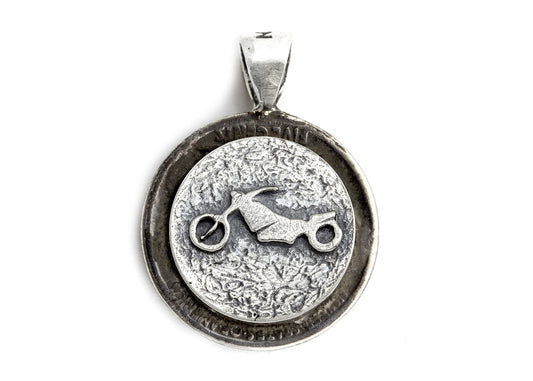 Coin Pendant with the Motorcycle coin medallion and the Buffalo Nickel coin of USA