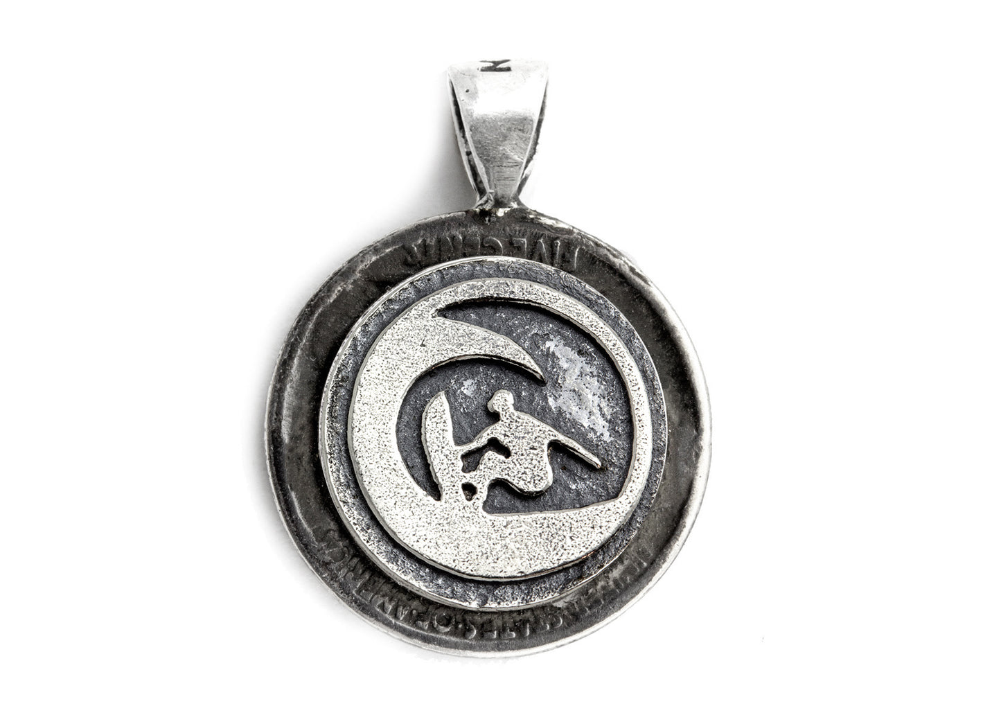 Coin Pendant with the Surfer coin medallion and the Buffalo Nickel coin of USA