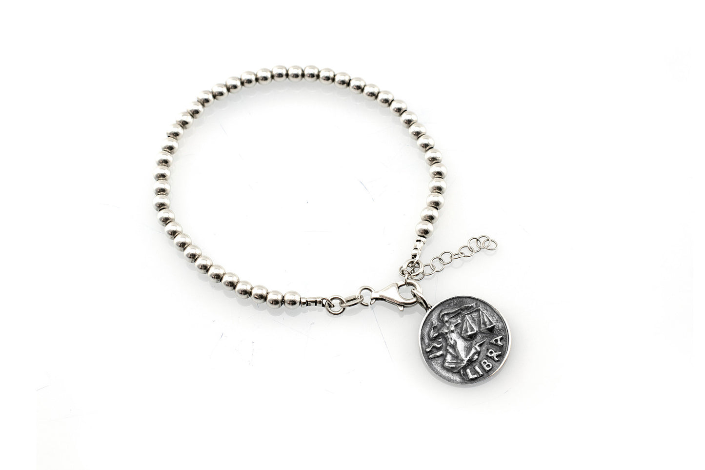 Libra medallion with a Bead Bracelet -Zodiac jewelry -One of kind jewelry