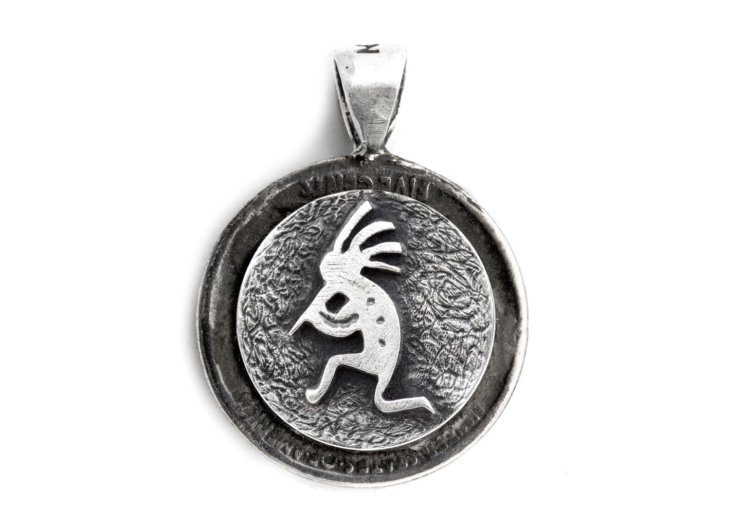 Kokopelli coin medallion and the Buffalo Nickel coin of USA