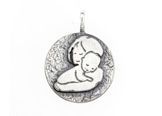 925 Sterling Pendant Silver With Mother and child