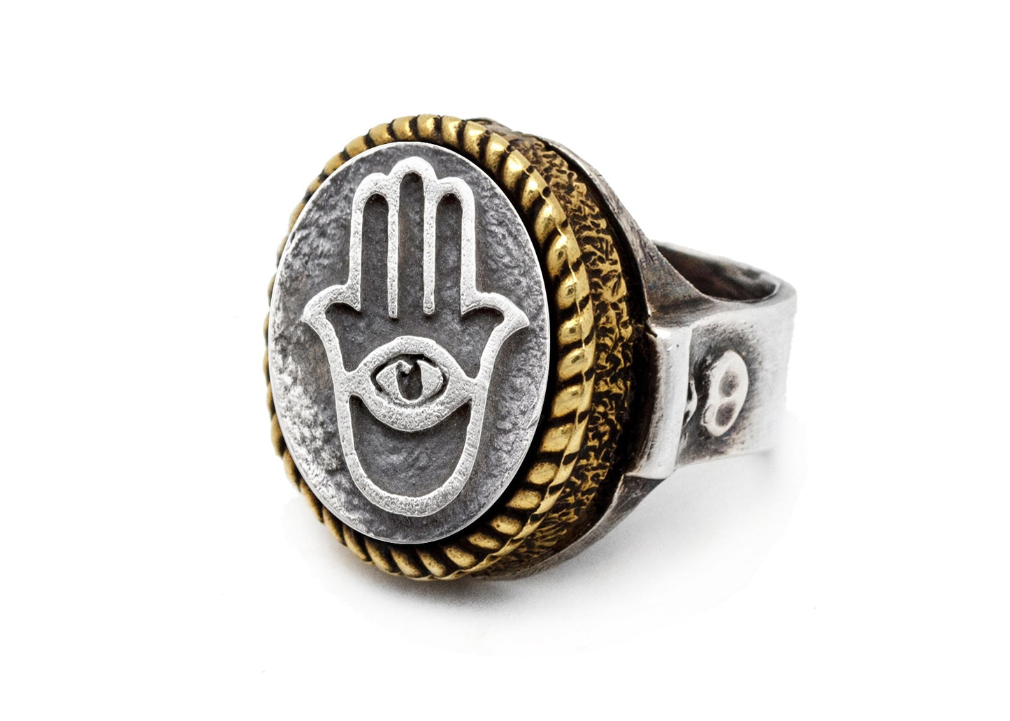 An amazing coin ring with the Chamsa coin medallion