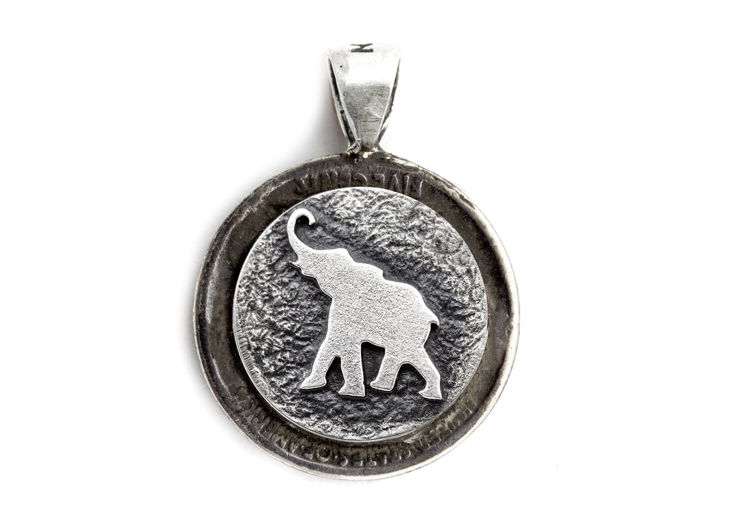 Elephant coin medallion and the Buffalo Nickel coin of USA
