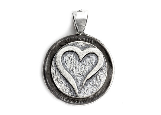 Heart Coin and Buffalo Nickel Necklace, Indian necklace, Open Heart Pendant, Bohemian Pendant, Handmade Pendant, Coin Chain